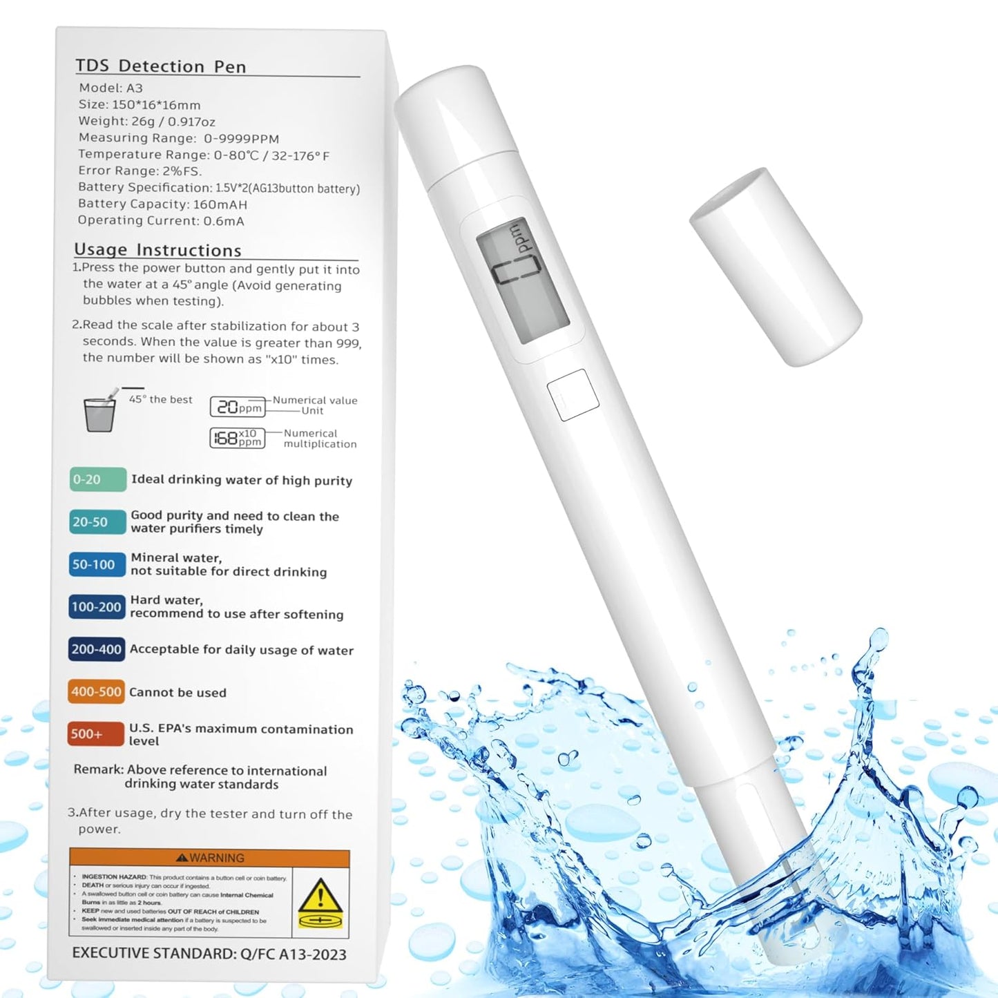 AYINLAB TDS Meter for Water 0-9999ppm