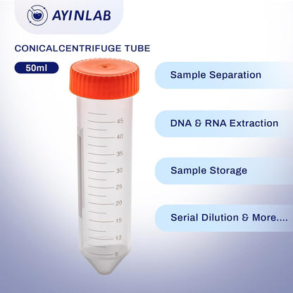 AYINLAB Polypropylene Centrifuge Tubes 50ml