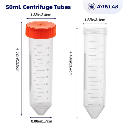 AYINLAB Polypropylene Centrifuge Tubes 50ml